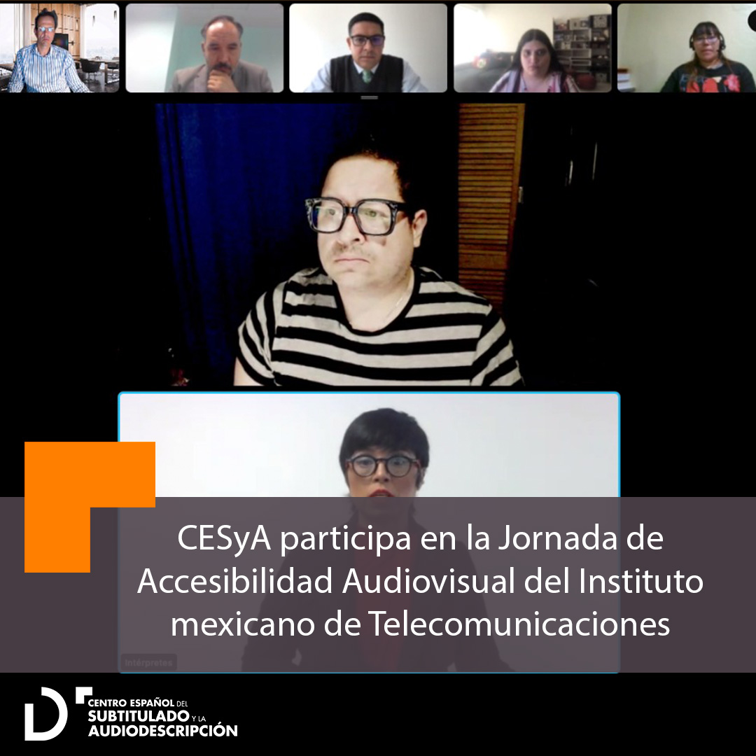 Captura de la jornada online con las ventanas de las personas intervinientes y una intérprete de lengua de signos. 